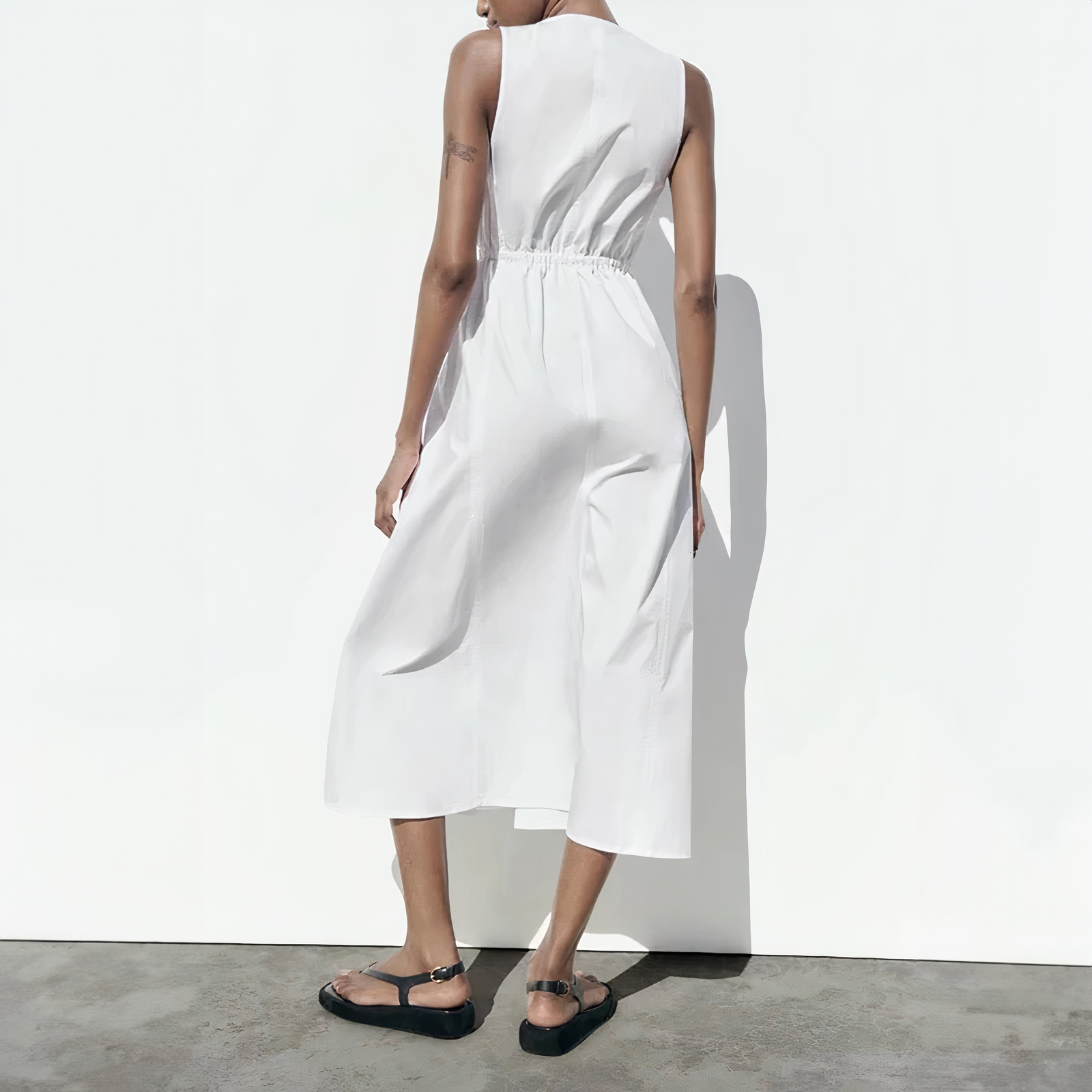 Schickes Midikleid mit Frontreißverschluss