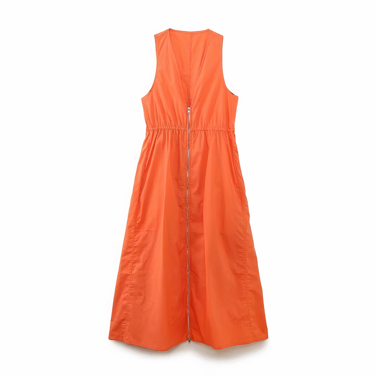 Schickes Midikleid mit Frontreißverschluss