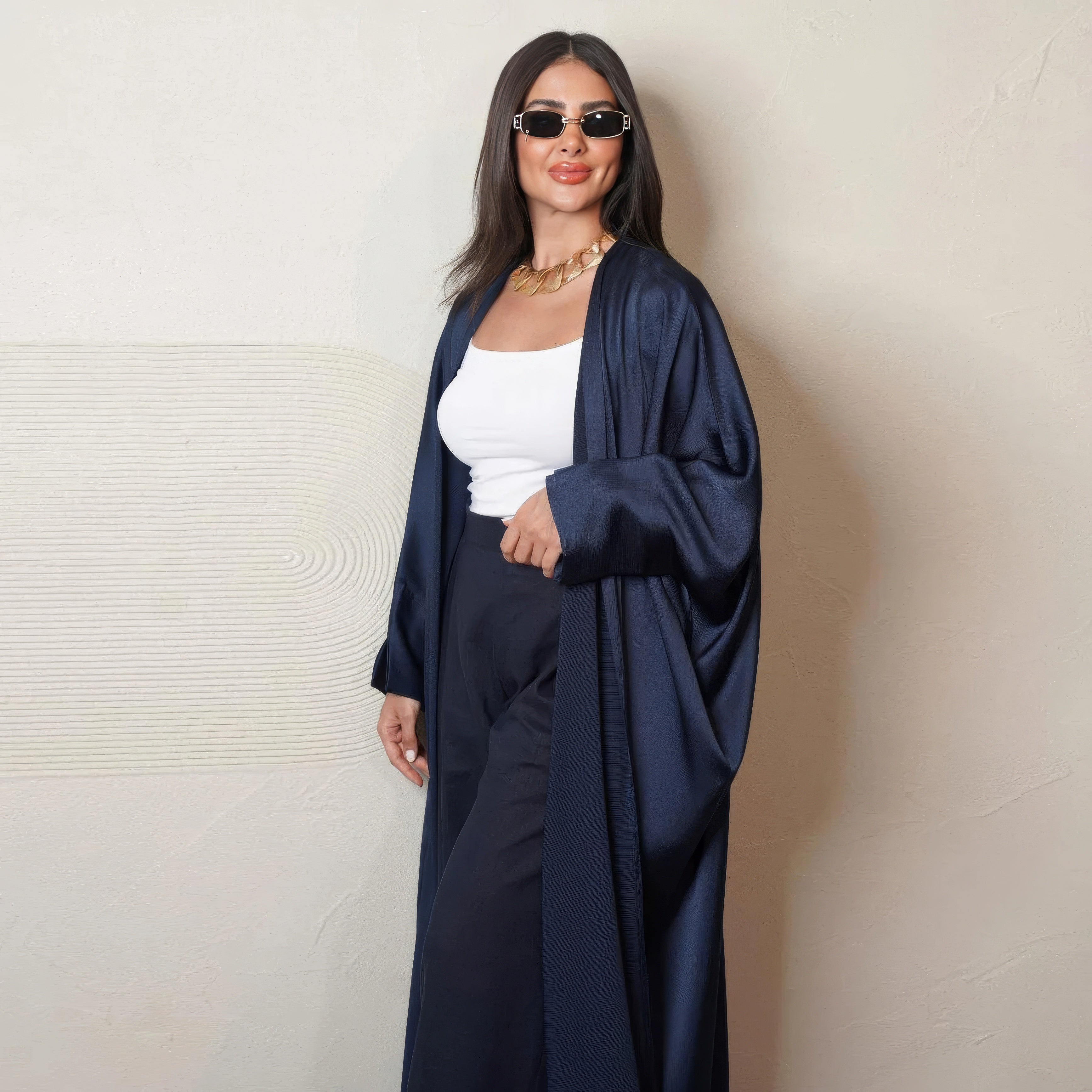 Lange Abaya Strickjacke