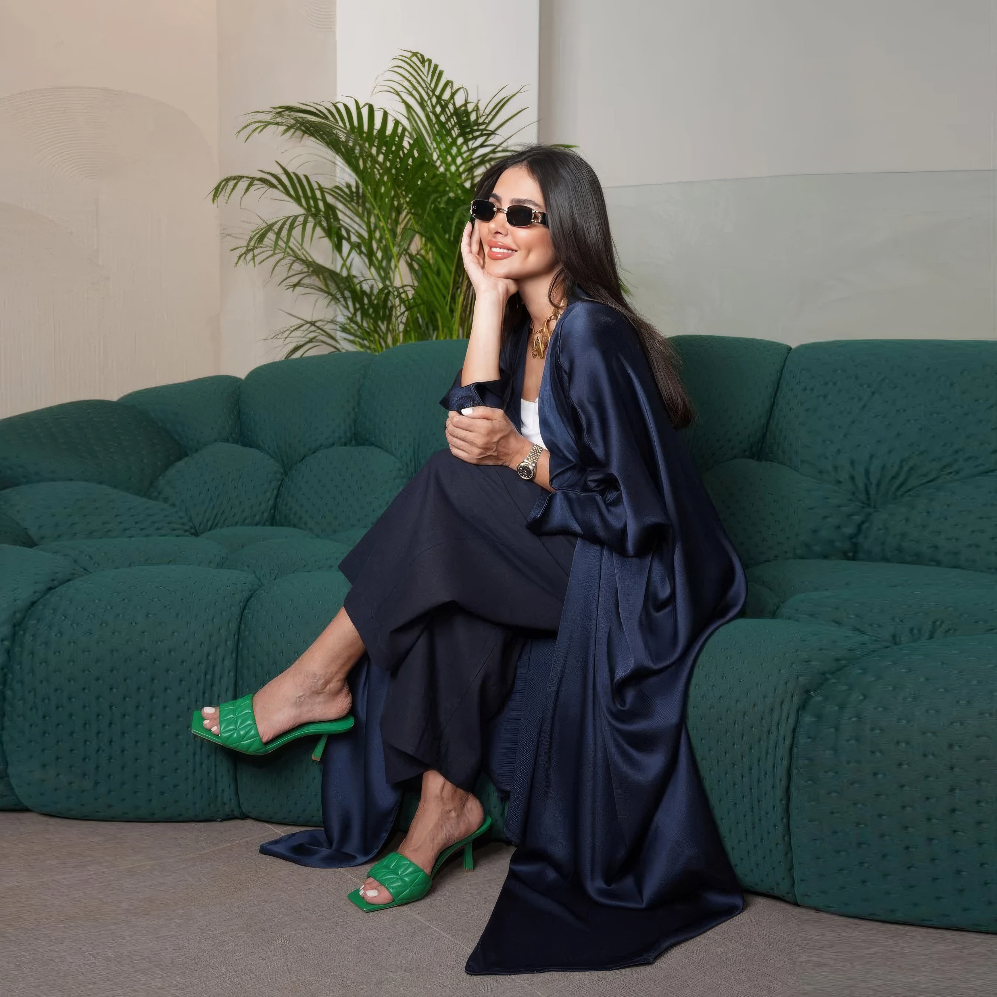 Lange Abaya Strickjacke