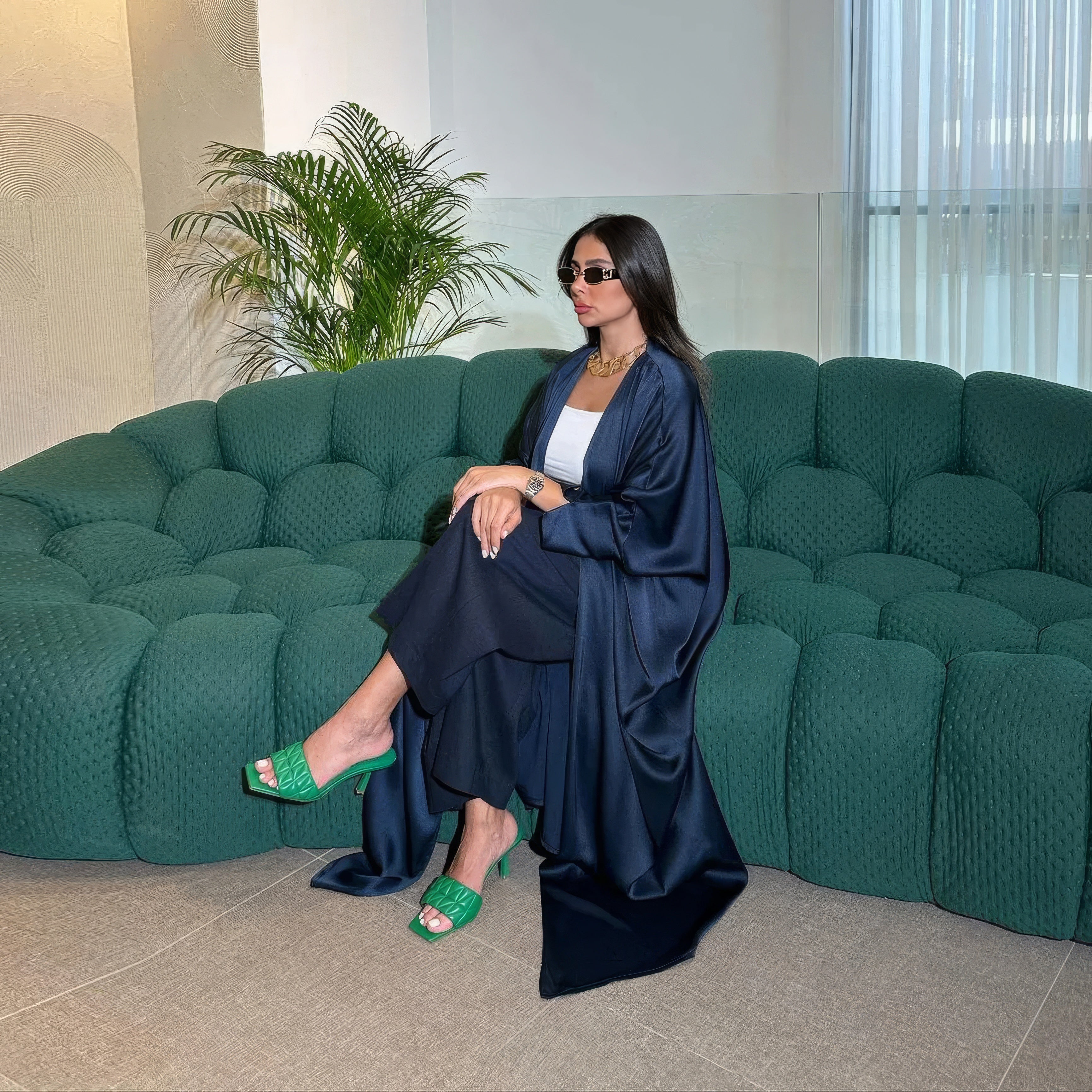 Lange Abaya Strickjacke