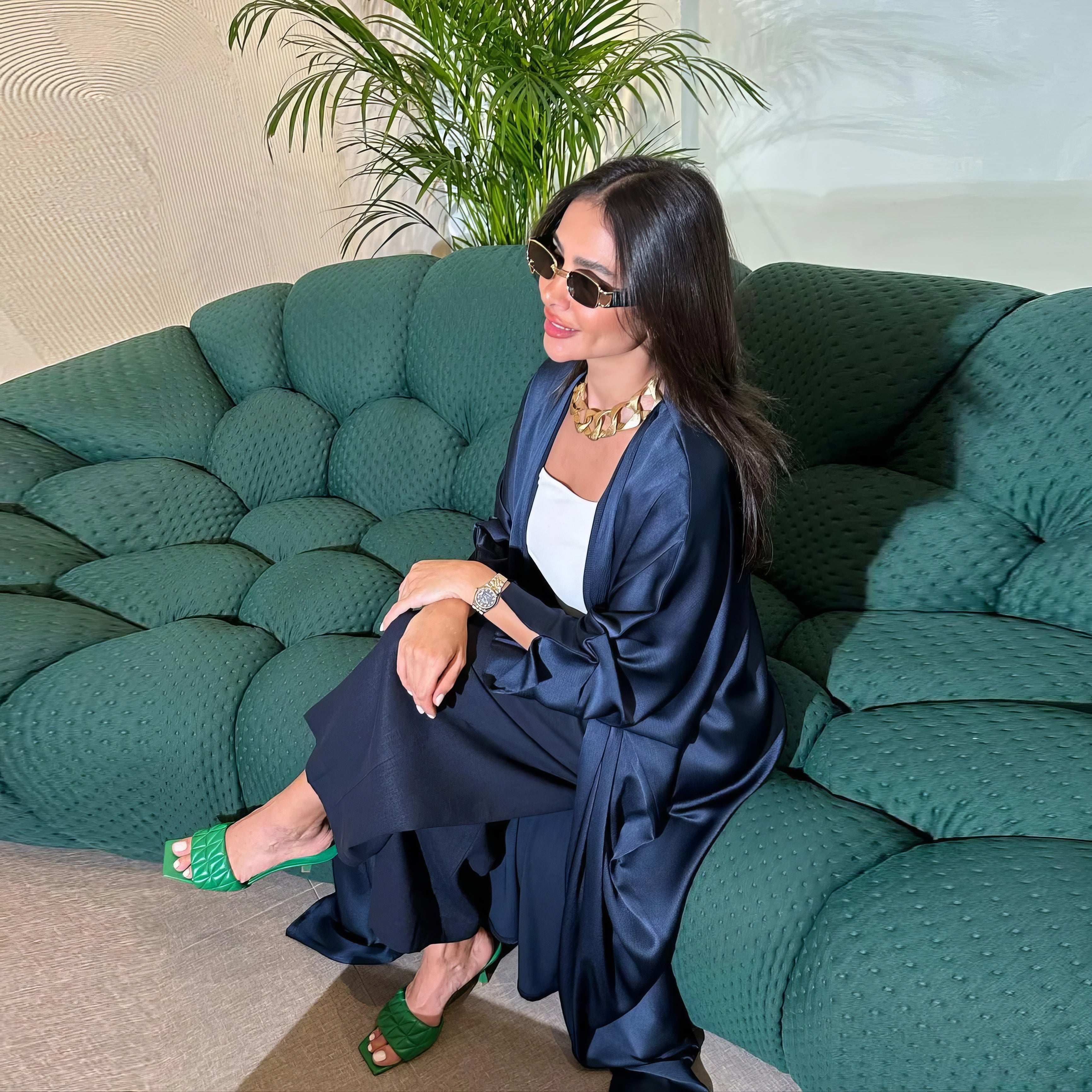 Lange Abaya Strickjacke
