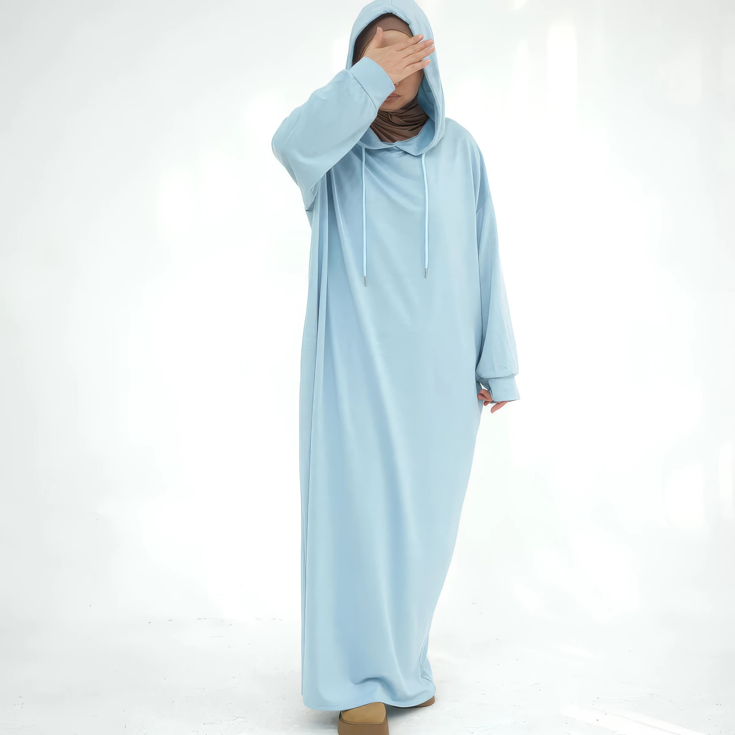 Kapuzen-Maxikleid (lang): Hoodie Maxikleid – Modest Look