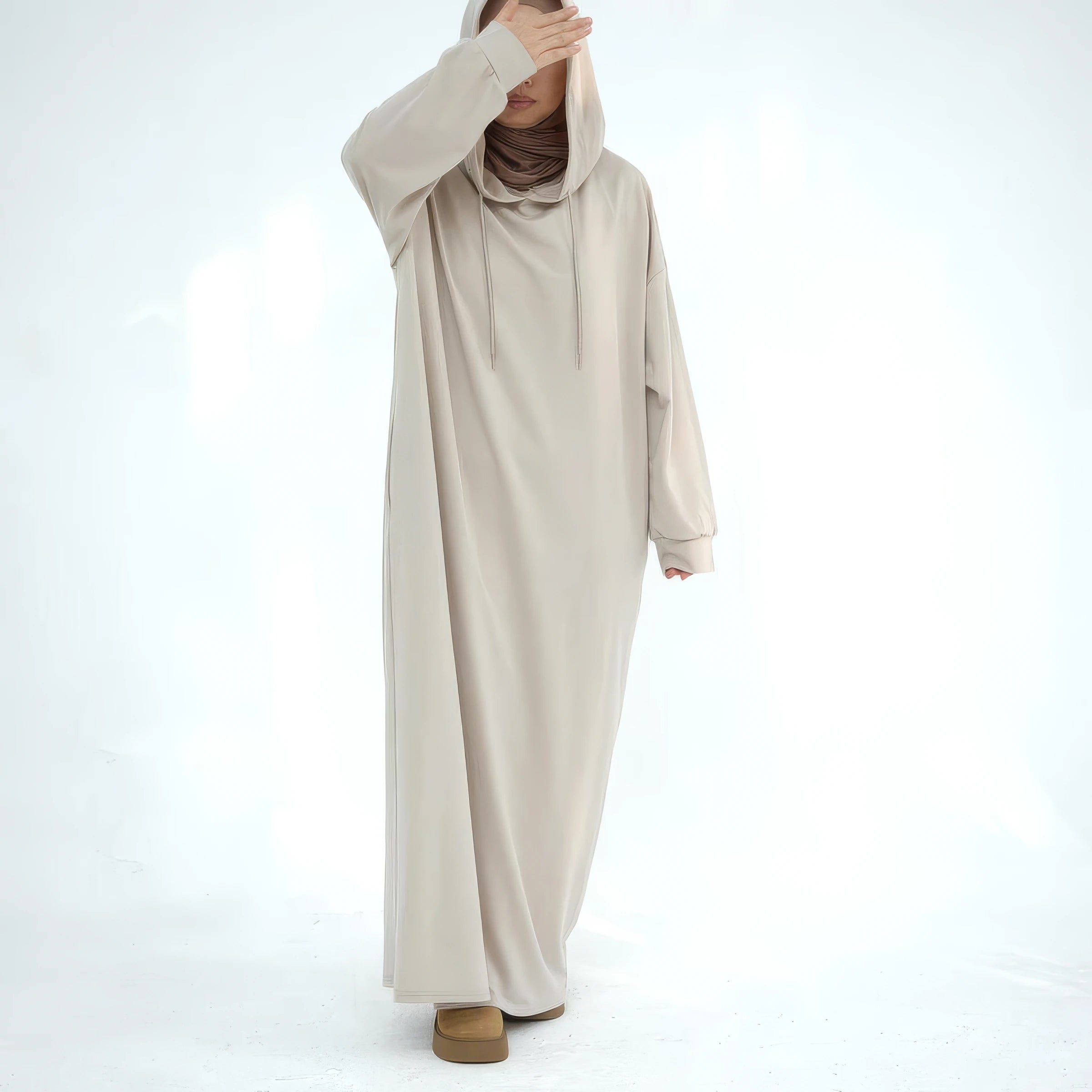 Kapuzen-Maxikleid (lang): Hoodie Maxikleid – Modest Look