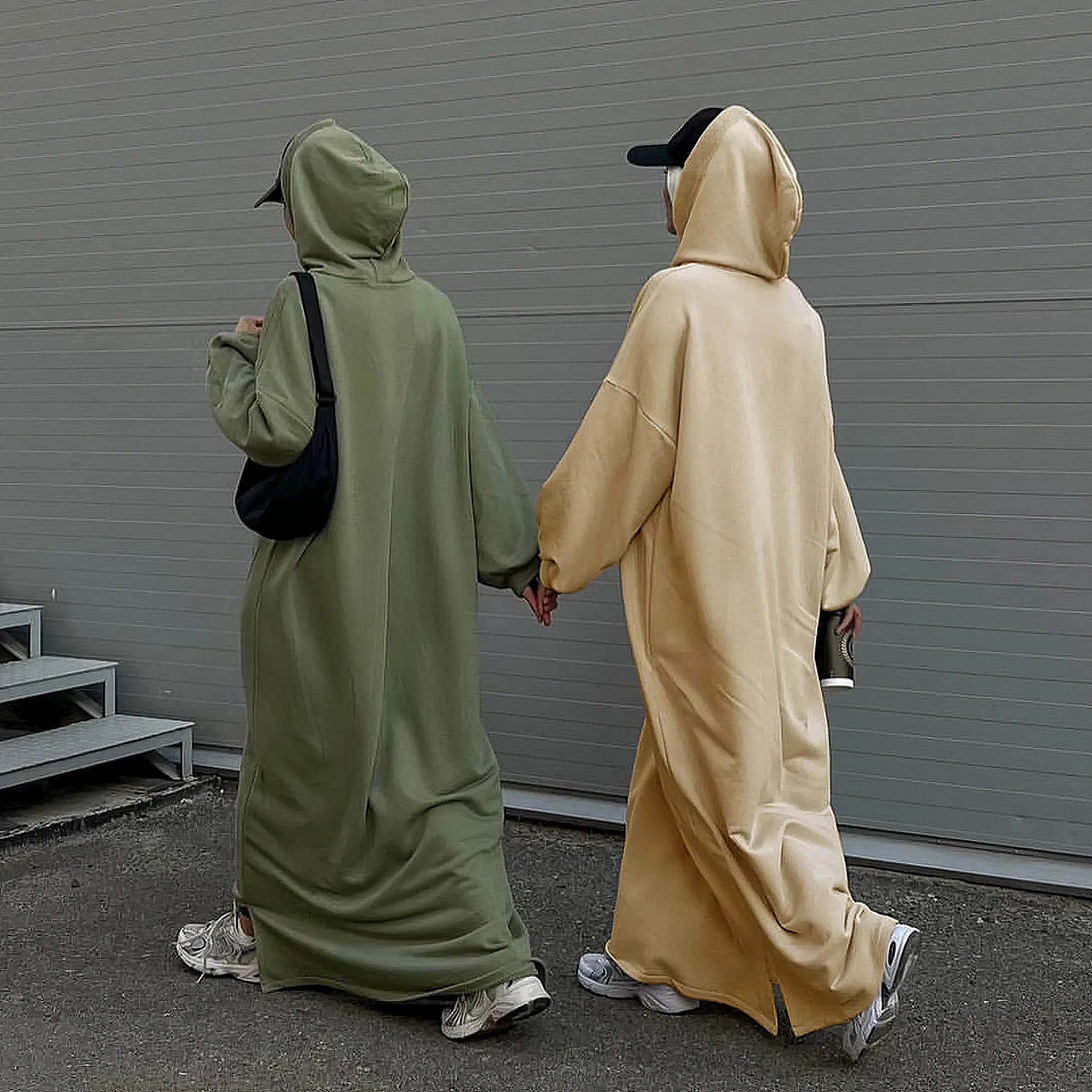 Kapuzen-Maxikleid (lang): Hoodie Maxikleid – Modest Look